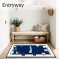thumbnail image 3 of ODIKA 5'x7' Machine Washable Non-Slip Area Rug, Playful Keys Wallet Phone Icons with Inviting Welcome Phrase High Traffic Rug, Blue, 102419, 3 of 7