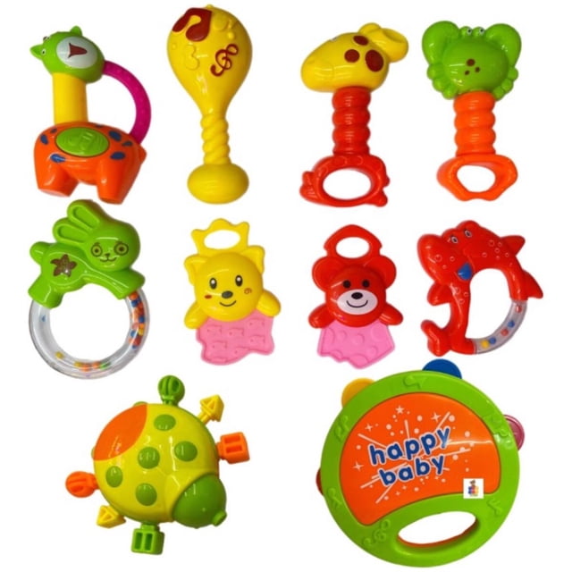 Juego De Sonajas Para Bebes Mordedor Pandero Cascabel Concierto Musical 10pz