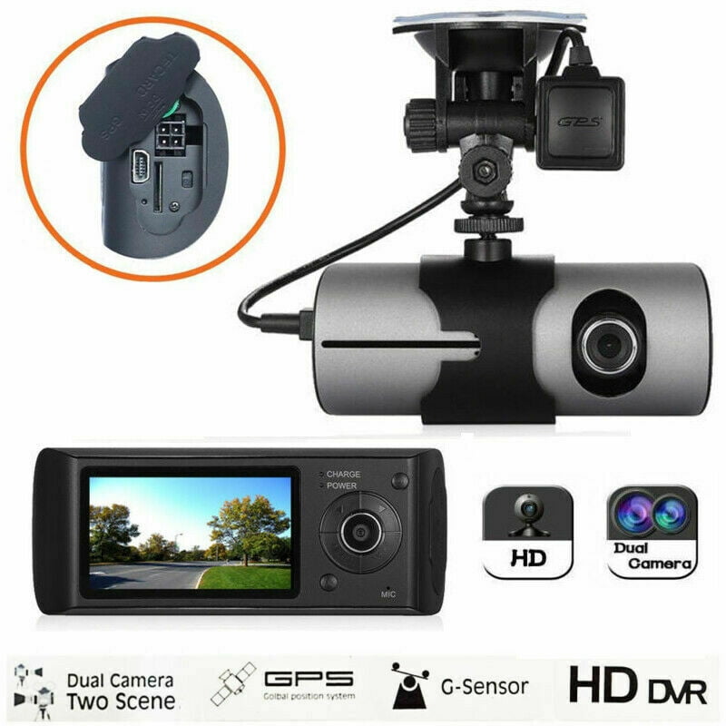 Car 2.7" Dual Lens LCD HD 1080P Camera Vehicle DVR Recorder Dash Cam GPS Logger 