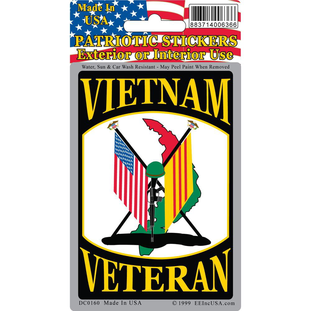 USA United States America-VIETNAM American-Vietnamese Flag 100mm 4" Stickers x2 