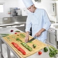 thumbnail image 6 of Twister.CK 36" x 24" Extra Large Bamboo Cutting Board for Kitchen with Juice Groove and Handles, Chopping Board for Meat, Bamboo Stove Top Cover, Wood Charcuterie Board Serving Tray, 6 of 7