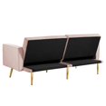 thumbnail image 7 of Velvet Futon Sofa Bed Convertible Sleeper Sofa Couch, Upgrade Button Tufted Oversized Loveseat Sofa with 3 Adjustable Positions and 6 Metal Legs for Living Room Bedroom Office, 76-inch Pink, 7 of 7