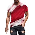 thumbnail image 2 of Fnnxeal Mens Red Bold 3D Print T-Shirts Abstract Graphic Tee Casual Short Sleeve Polyester Spandex Performance Athletic Top Big and Tall M to 5XL,Size L, 2 of 4