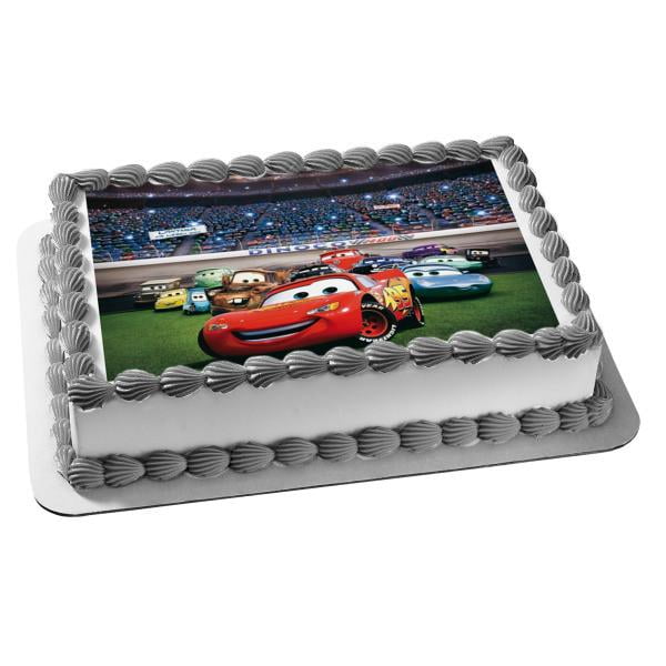 Disney Cars Group Premium Frosting Sheet Cake Topper FREE Personalization 