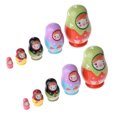 thumbnail image 1 of 2x 5PCS Wooden Russian Nesting Dolls Toys, Smaller Dolls Are Entering Into A Bigger One, Even The Smallest One Is Delicated - Ice perfke Muñecas rusas de anidación, 1 of 8
