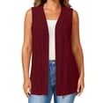 thumbnail image 2 of IUYRTFE Women's Lightweight Knit Open Front Vest Sleeveless Summer Casual Cardigan with Pockets, 2 of 8