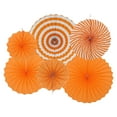 thumbnail image 1 of Juego de abanicos de papel colgantes Uxcell de 6 piezas, decoración de abanicos de papel colgantes para el hogar, cumpleaños y bodas (naranja), 1 of 7