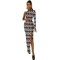 Card Player Casino Bodycon Dress Lady Gambling Blackjack Club Maxi