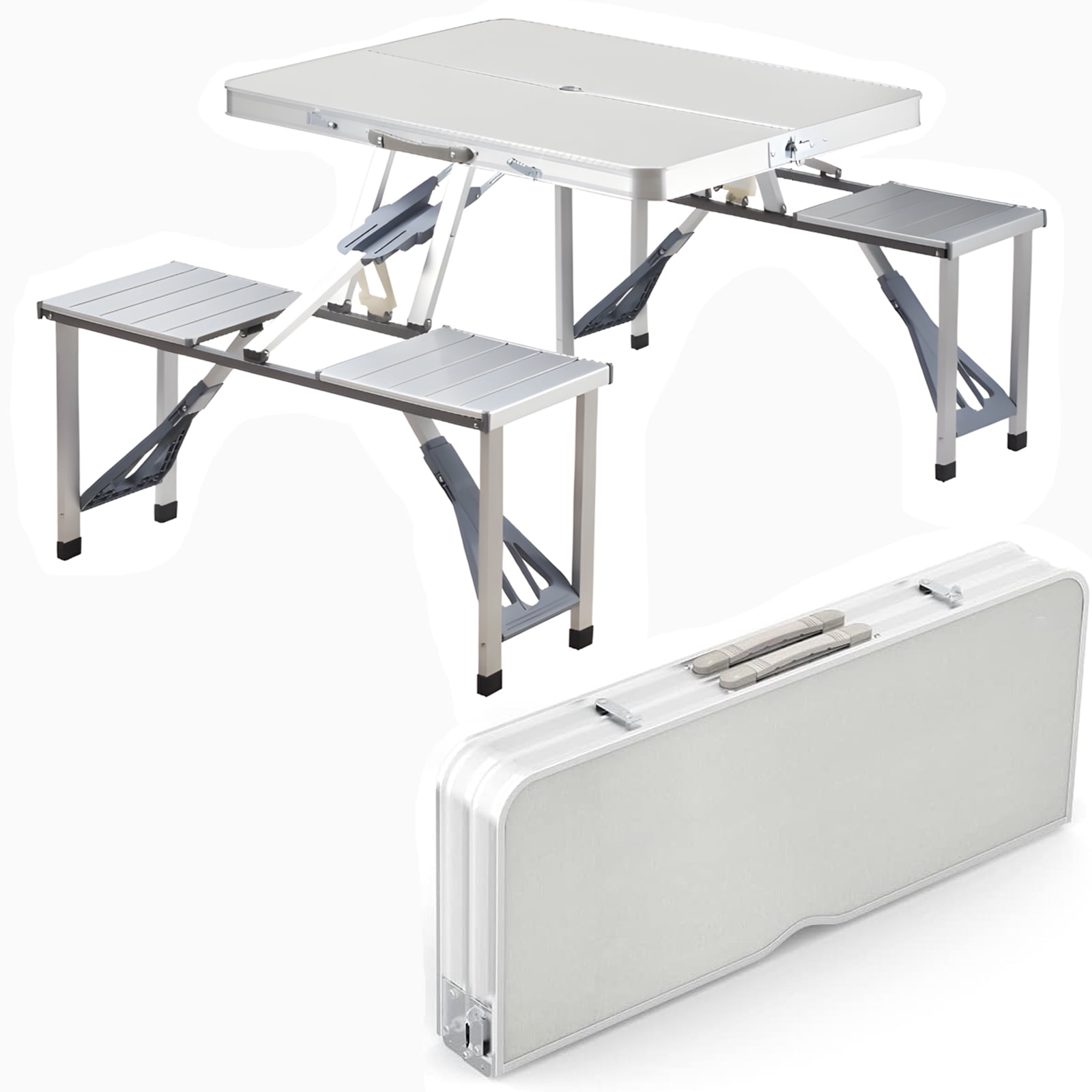 【Coleman】FOLDING TABLE ＆ BENCH SET Coleman Pack-Away Portable Camping 4 Person Mosaic Picnic