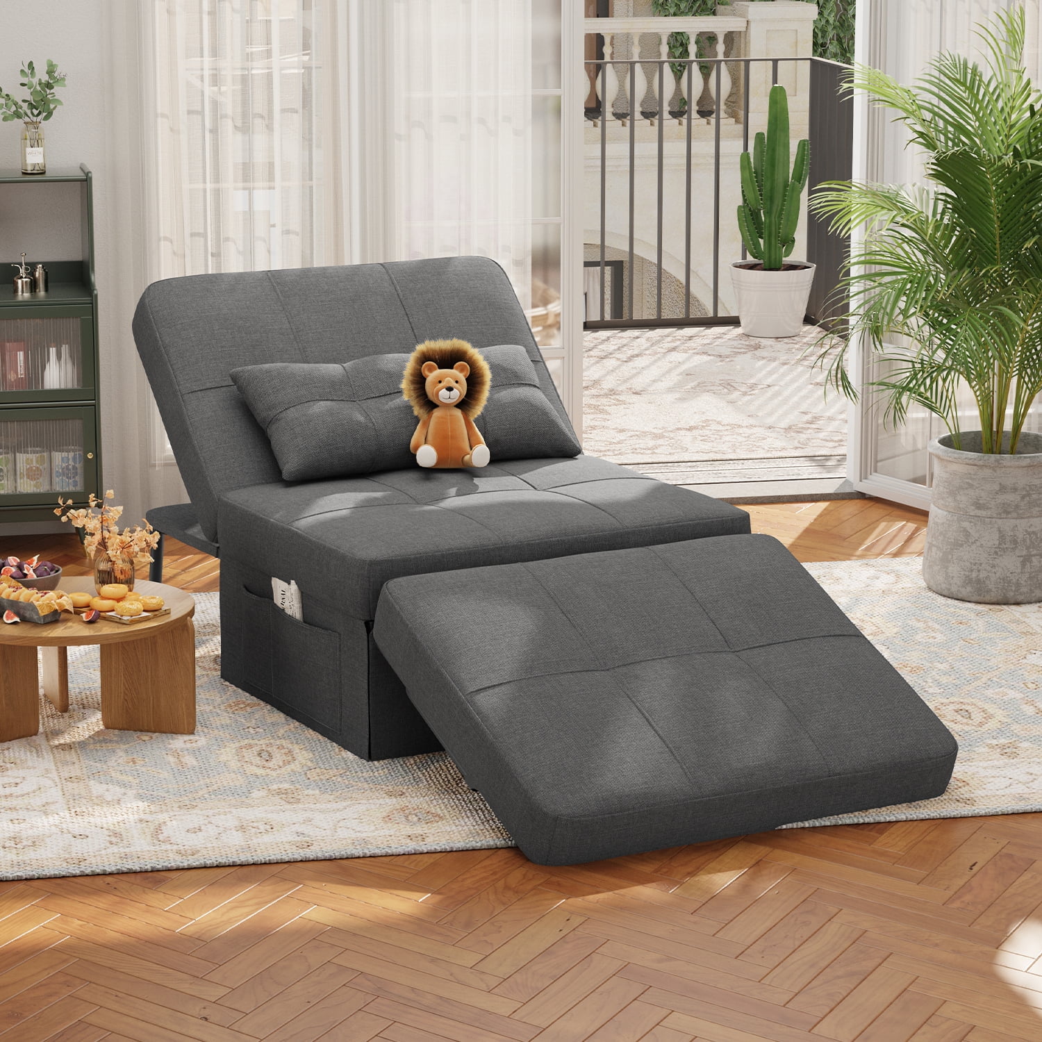 Chair Bed, Lofka Convertible Recliner Pullout Sofa Bed in Multiple