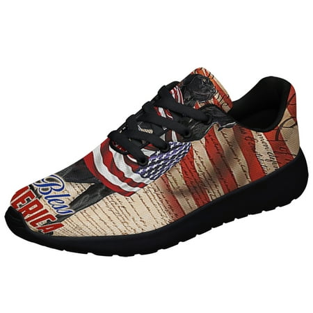 

Patriotic Black Labrador Retriever Dog 4th Of July God Bless America Shoes Sneakers Black Size 7.5