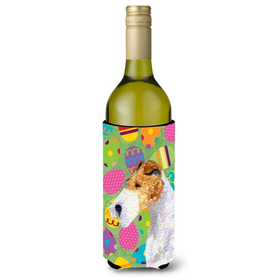 Fox Terrier Easter Eggtravaganza Wine Bottle Hugger