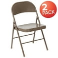 thumbnail image 2 of Flash Furniture 2 Pack HERCULES Series Double Braced Beige Metal Folding Chair, 2 of 9