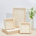 thumbnail image 4 of Marcos de fotos de madera de 8 piezas, cuadrados, de 5,9 x 5,9 pulgadas, para manualidades, de madera natural, para bricolaje, con paneles de lona de madera., 4 of 6