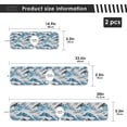 thumbnail image 4 of Blue Whales Underwater 2PCS Faucet Absorbent Mat Kitchen Faucet Sink Splash Guard Microfiber Cloth Faucet Splash Catcher Water Absorbent Mat Behind Faucet, Faucet Mat for Kitchen Sink 30x5in, 4 of 7