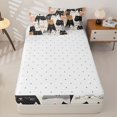 thumbnail image 4 of Manfei Cute Cat Zipper Queen Comforter Set with Fitted Sheet and 2 Pillowcases, Cartoon Stripes Kitten Zipper Bedding Set, Neutral, Reversible, 4-Piece, 4 of 7