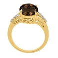thumbnail image 2 of Mauli Jewels Rings for Women 3.3 Carat Oval Shaped Smokey Quartz and Diamond Ring 4-Prong 10K Yellow Gold, 2 of 6