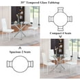 thumbnail image 5 of 36" Round Glass Dining Room Table with Glass Top and Chrome Legs for Kitchen and Dining, Modern Compact Round Dinner Table for Apartment Small Spaces (Silver), 5 of 10