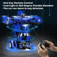 thumbnail image 2 of CNKOO Voiture Robot Télécommandée Transformable Jouet 2,4 GHz 1 18 Rechargeable Voiture de Course Cascade Rotative à 360° Jouets pour Enfants Garçons Filles Âge 8 9 10 11 Ans Jouet Cadeaux (Voiture de Police Bleue), 2 of 6