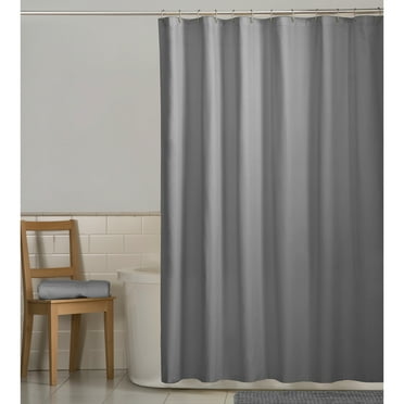 2-in-1 Water Repellant 70 x 72 Polyester Fabric Shower Curtain/Liner ...