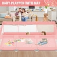 thumbnail image 2 of Babyeap Large Baby Playpen with Mat,71"x50"Playpen for Babies and Toddlers,Baby Play Yard Baby Fence Play Area Indoor Outdoor,Pink, 2 of 7