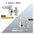 thumbnail image 4 of Adjustable Trailer Hitch, 6 Inch Drop Hitch Ball Mount (Fits 2-Inch Receiver), 4 of 5