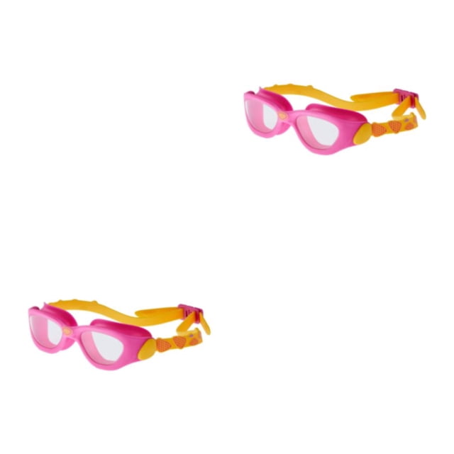 Naiovety Gafas de natación Clear View de alta definición - Hechas de PC para adaptarse a la estructura facial Correa ajustable Anillo rosa naranja 2Conjunto