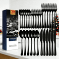 thumbnail image 1 of Juego De Cubiertos De Acero Inoxidable Negro De 30 Piezas Xtellar Negro, 1 of 4