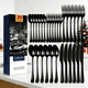 thumbnail image 1 of Juego De Cubiertos De Acero Inoxidable Negro De 30 Piezas Xtellar Negro, 1 of 4