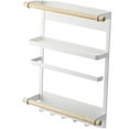 thumbnail image 2 of Kitchen Refrigerator Magnetic Shelf Simple Iron Hanging Rack Side Wall Storage Rack with Paper Towel Holder Large White, 2 of 10