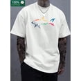 thumbnail image 1 of Camiseta con estampado gráfico, algodón grueso de 220 g, estilo boutique, camiseta casual de algodón de moda para hombre, camiseta de manga corta con cuello redondo, para adultos, hombres, mujeres, ad, 1 of 4