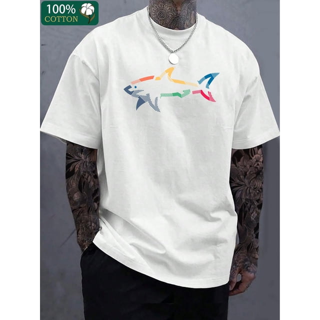 Camiseta con estampado gráfico, algodón grueso de 220 g, estilo boutique, camiseta casual de algodón de moda para hombre, camiseta de manga corta con cuello redondo, para adultos, hombres, mujeres, ad