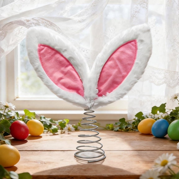 Easter Bunny Ear Tree Topper Festive Party Decoration for Medium Large Christmas Trees