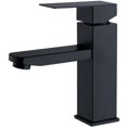 thumbnail image 1 of ZHAOCHENG Grifo de baño ZTFORUS de acero inoxidable negro con manija cuadrada, mezclador de lavabo, agua fría y caliente, grifo de lavado de manos desmontable., 1 of 5