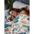 thumbnail image 3 of Spring Butterflies King Size Flat Sheet, Wrinkleproof & Fadeproof Cooling Flat Bed Sheet Only, Summer Countryside Leaf Flowers Breathable Soft Bedding Top Sheets 105 x 98 Inches, 3 of 8