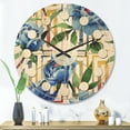 thumbnail image 2 of Designart 'Floral Botanical Design Retro I' Mid-Century Modern Wood Wall Clock, 2 of 5