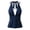 Blue, variant on Women's Y2K Mesh Halter Top Sexy V Neck Backless Open Back Leopard Cheetah Print Polka Dot Going Out Tops for Women (Yellow, M)