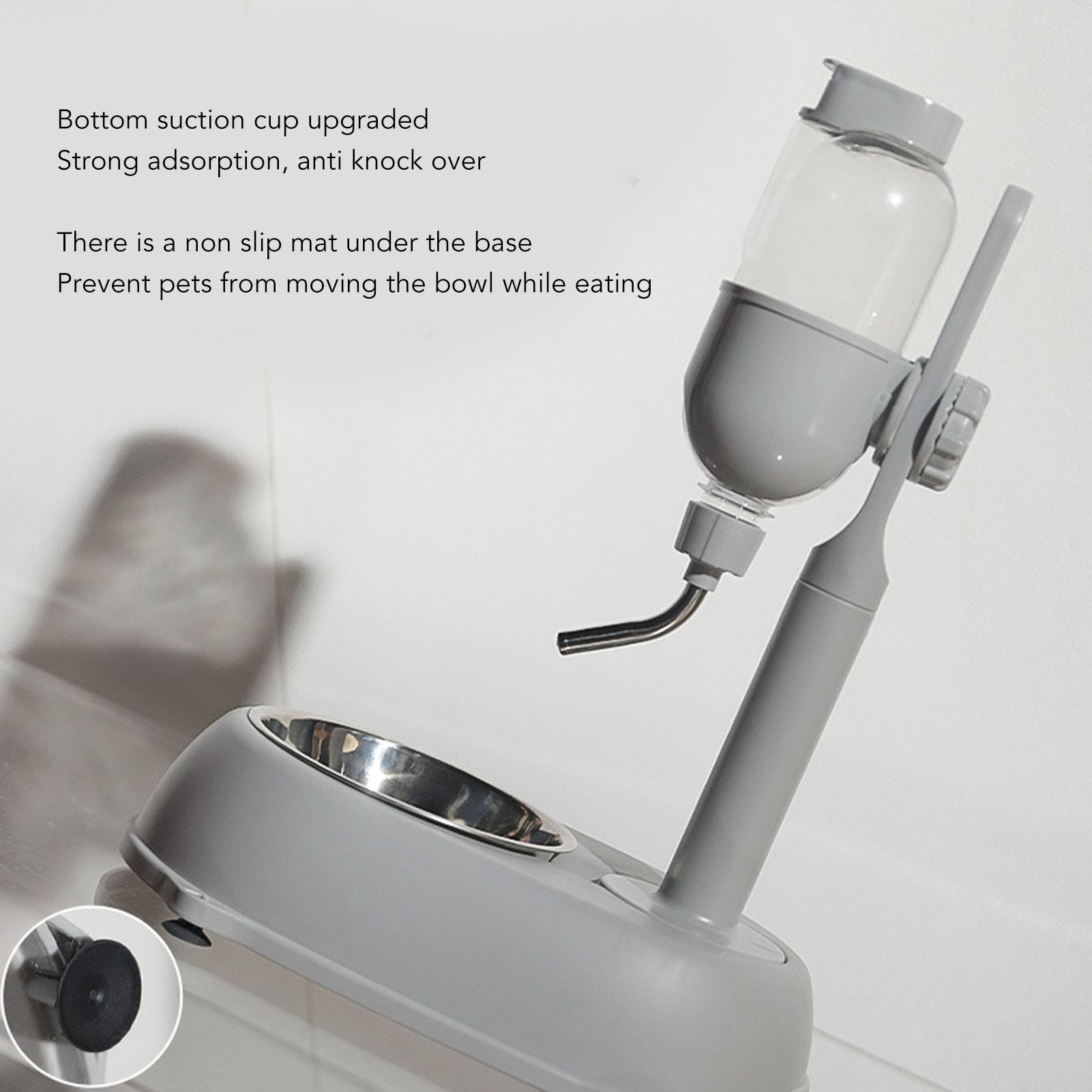 Pet Standing Water Dispenser Bowl 500ml Multifunctional Detachable Height Adjustable Automatic Feeder