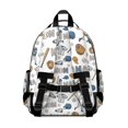 thumbnail image 3 of Baseballs and Mom Letters White Backpack for School, Cute School Bag with Adjustable Shoulder Straps and Padded Back, 15.25"x11.5"x5.25", 3 of 5
