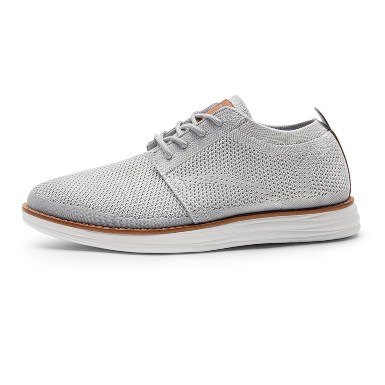 Bruno Marc Light Gray Knit Oxford with Lace-Up Design Men main image 2