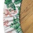 thumbnail image 5 of Ambesonne Tropical Fitted Round Tablecloth, Jungle Flowers Leaves Plot, 45"- 56" Diameter, Fern Green and Pale Pink, 5 of 5