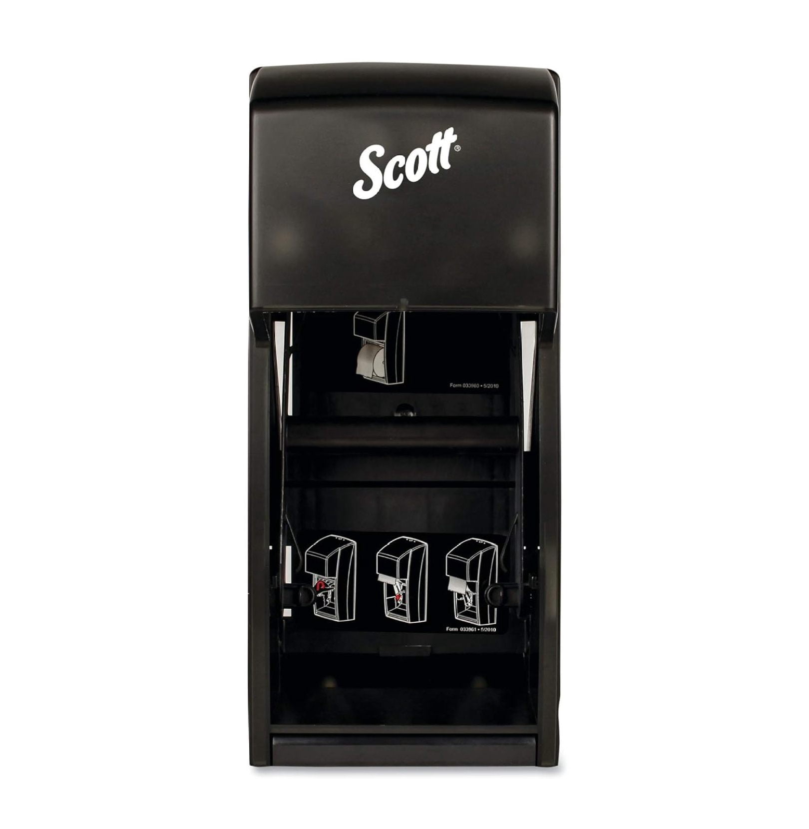 Toilet Paper Dispenser Dual Roll Black - Wall Mounted Bathroom Tissue Holder - Standard & Coreless Rolls - ADA Compliant - Commercial & Home Use - 6.0"x13.6"x6.6"