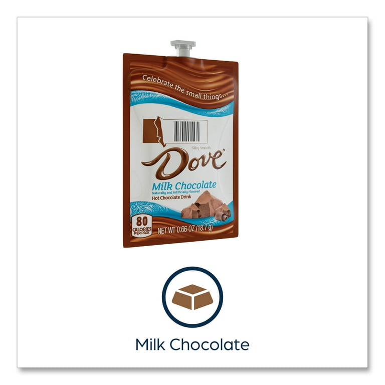 Dove Hot Chocolate Freshpack, Milk Chocolate, 0.66 oz Pouch, 72/Carton Dove Hot Chocolate Freshpack, Milk Chocolate, 0.66 oz Pouch, 72/Carton