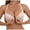 Beige, variant on Wireless Bras for Women,Front Closure Push Up Bra with Cross Back,Size 38c