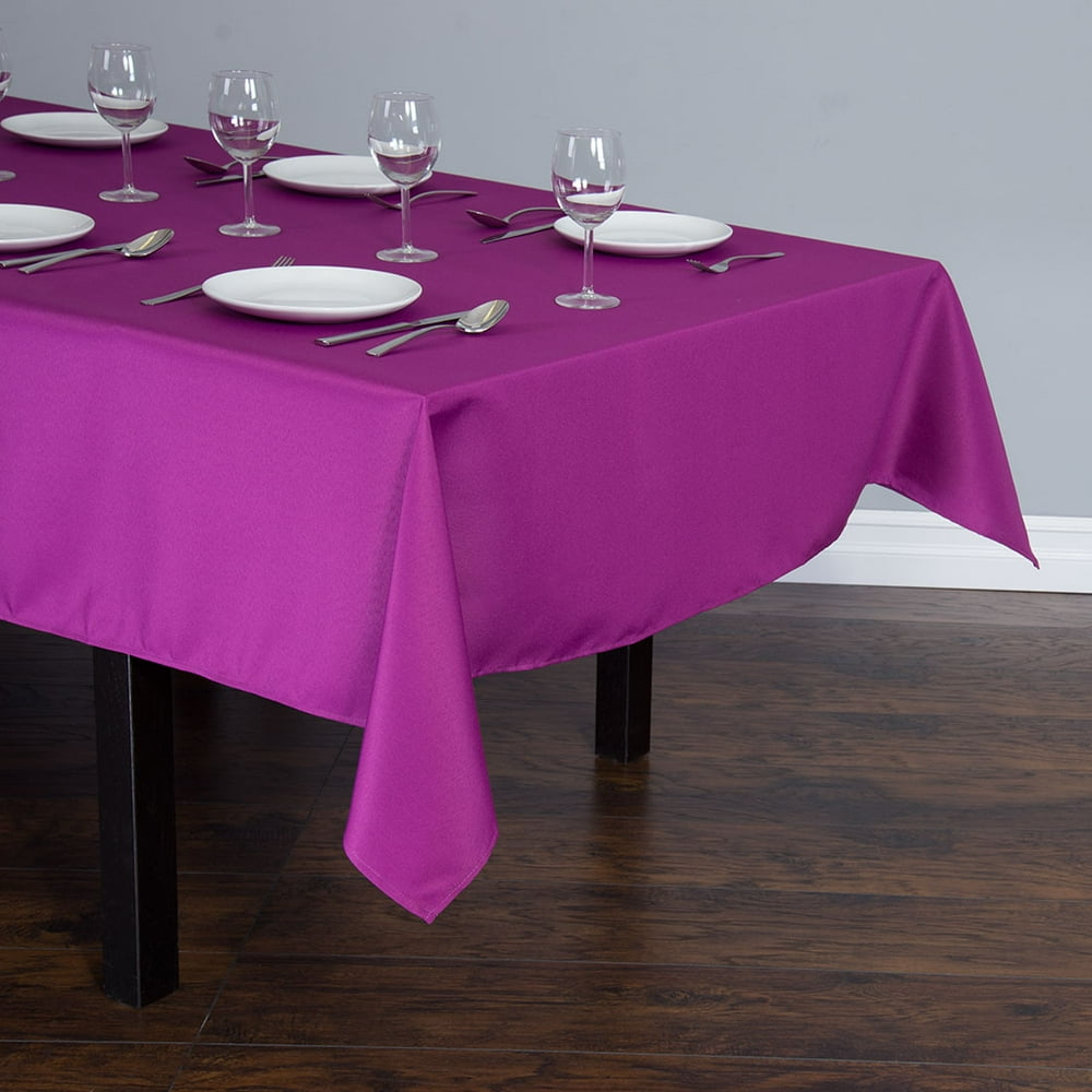 60 x 102 in. Rectangular Polyester Tablecloth Purple Wine