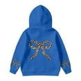 thumbnail image 3 of MUXiin Girl's Bow Cheetah Leopard Hoodies Long Sleeve Pullover Tops Preppy Cute Sweatshirts Hoodies for 2-3 Years,Blue, 3 of 5