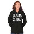 thumbnail image 3 of Llama Squad Save The Drama Alpaca BFF Womens Plus Size Graphic Zipper Hoodie Brisco Brands 2X, 3 of 5