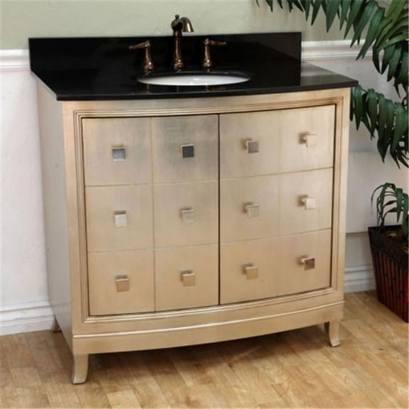 Bellaterra Home  36 in Single Sink Vanity - Wood - Silver