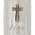 thumbnail image 2 of DeNeige, Elyse 26x32 White Modern Wood Framed Museum Art Print Titled - Words for Worship Hope on Wood, 2 of 4