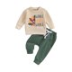 thumbnail image 1 of Conjunto de 2 piezas para bebé niño pequeño, sudadera, jersey y pantalones con estampado de pavo y gobble, ropa de Acción de Gracias, 1 of 6